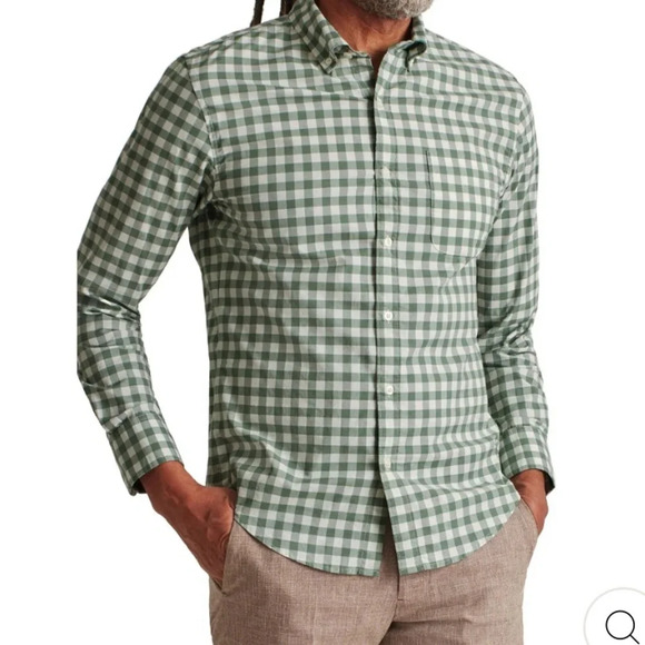 BONOBOS RIVIERA STRETCH SHORT STANDARD FIT PLAID BUTTON-UP SHIRT Medium U0753 - Picture 3 of 15